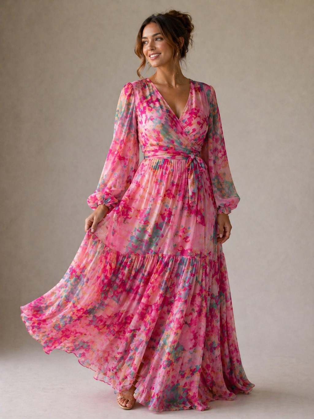 Marlowe & June™ | Wrap Dress with Floral Print