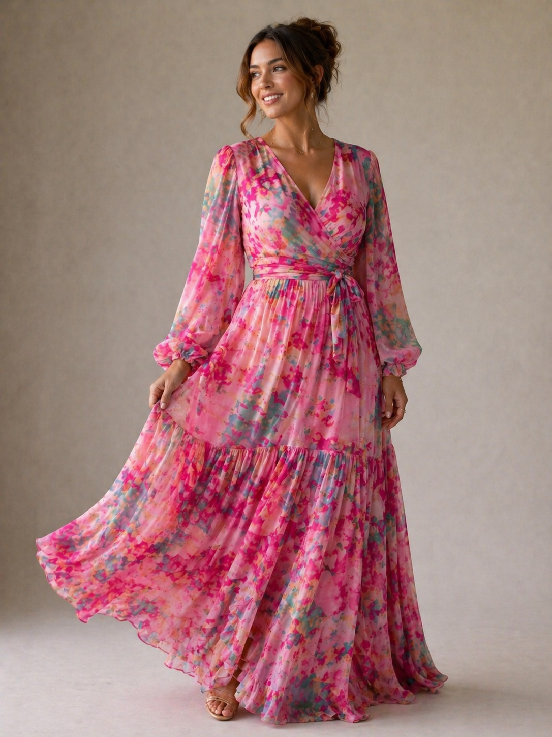 Marlowe & June™ | Wrap Dress with Floral Print