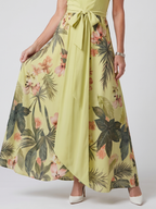 Meadow | Draped Halter Botanical Panel Maxi Dress