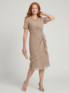 Eira | Short Sleeve Layered Hem Midi Dress