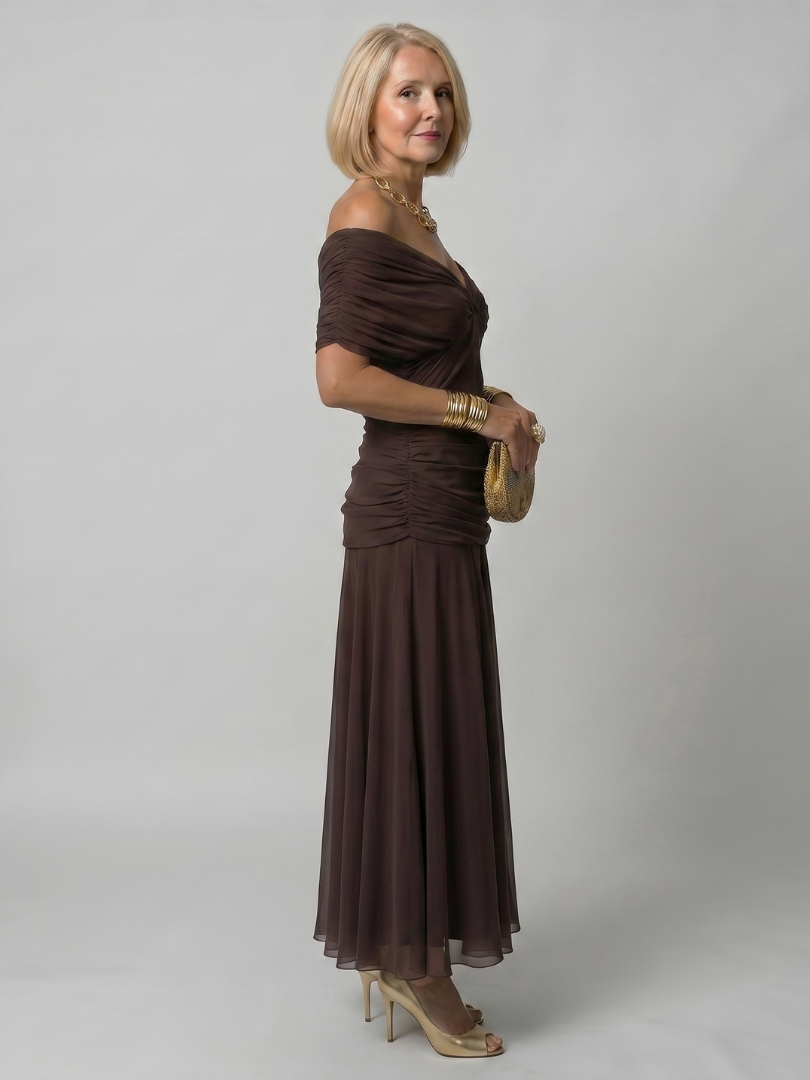 Marlowe & June™ | Off Shoulder Flow Midi Dress