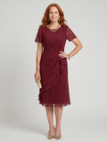 Eira | Short Sleeve Layered Hem Midi Dress