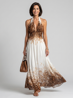 Orlune | Pleated White Midi Dress