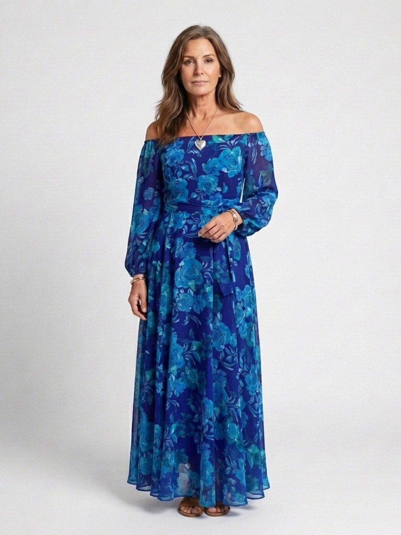 Marlowe & June™ | Off Shoulder Floral Maxi Dress