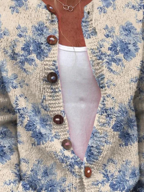Daysie | Vintage Floral Knit Cardigan Sweater
