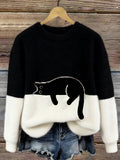 Audrey™ | Soft Oversized Sweater with Cat Print