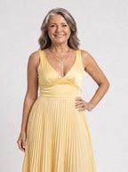 Marlowe & June™ | Pleated V-Neck Maxi Dress