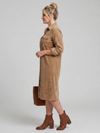 Pema | Long Sleeve Patch Pockets Midi Dress