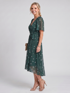 Mirabel | Flutter Sleeve Gathered Waist Floral Print Midi Dress