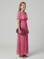 Juna | Short Sleeve Ditsy Floral Print Midi Dress