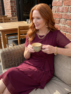 Eira | Short Sleeve Layered Hem Midi Dress