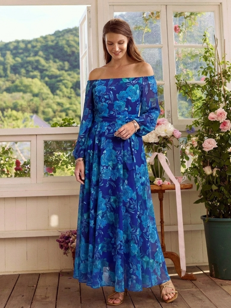 Marlowe & June™ | Off Shoulder Floral Maxi Dress