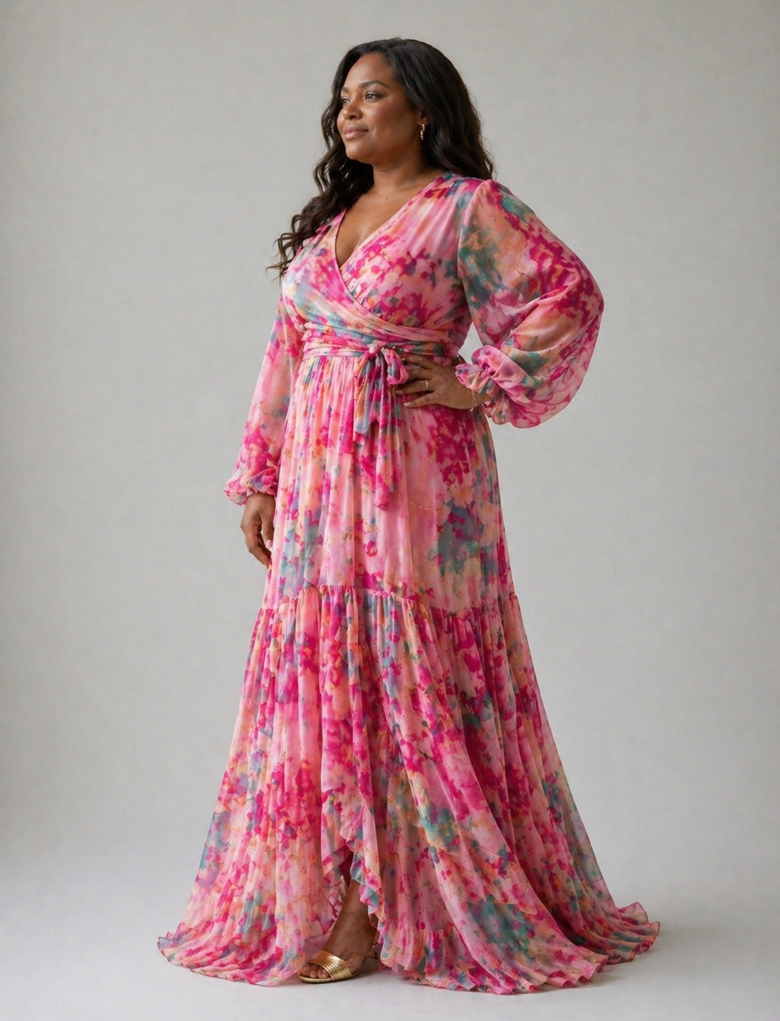 Marlowe & June™ | Wrap Dress with Floral Print
