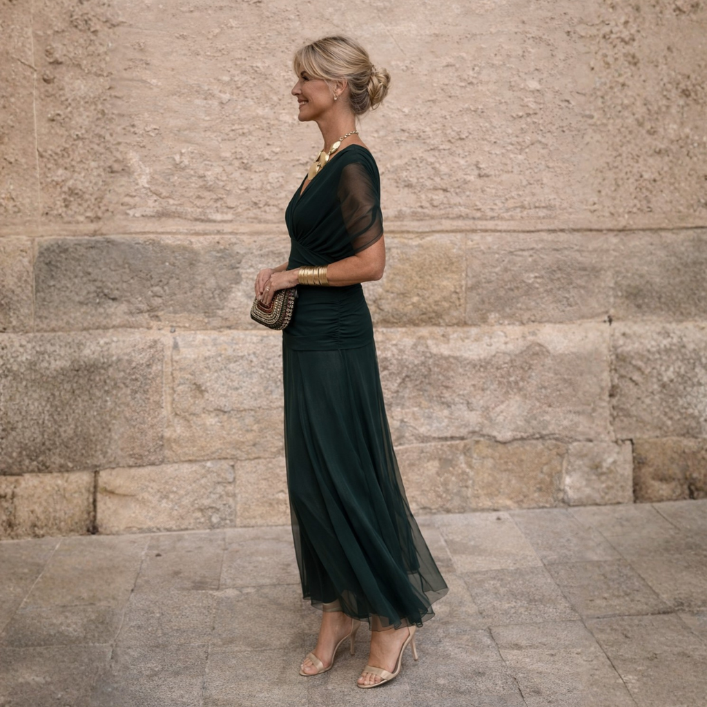 Mikaela | Tummy Flattering Off Shoulder Maxi Dress