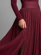 Lana | Long Sleeve Turtleneck Defined Waist Midi Dress