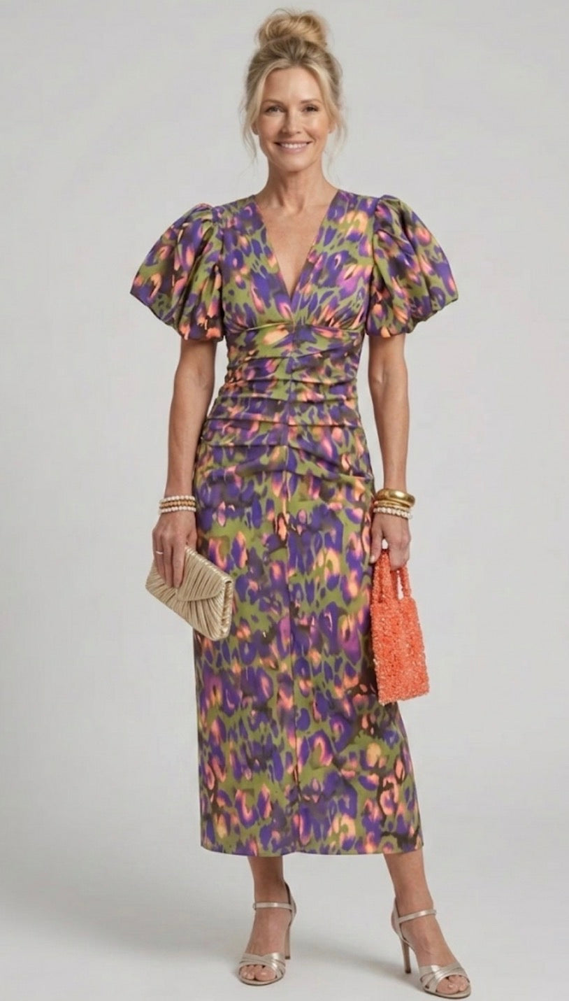 Marlowe & June™ | Vivid Pleated Midi Dress