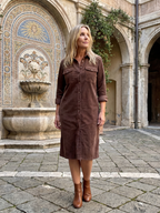 Pema | Long Sleeve Patch Pockets Midi Dress