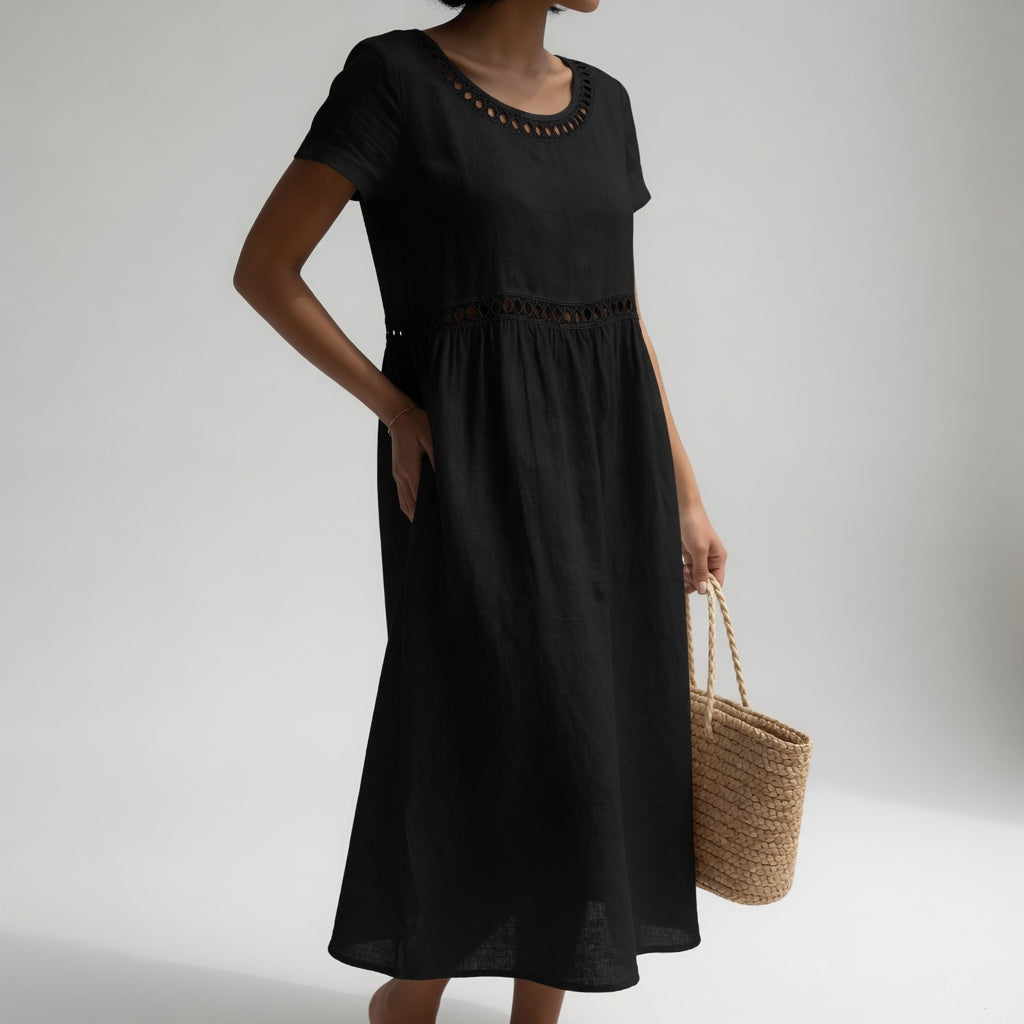 Pernelle™ | Embroidered Cotton Midi Dress