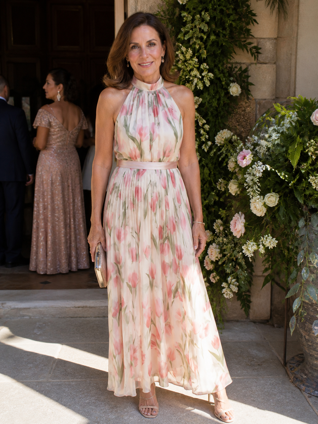 Marlowe & June™ | Halter Neck Floral Midi Dress