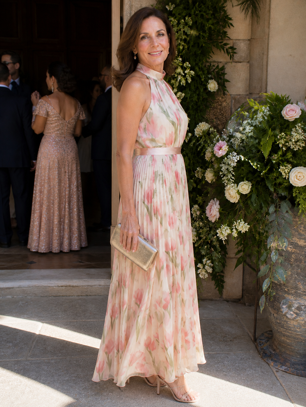 Marlowe & June™ | Halter Neck Floral Midi Dress