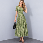Marlowe & June™ | Elise Floral A-Line Midi Dress – Elegant Everyday Comfort