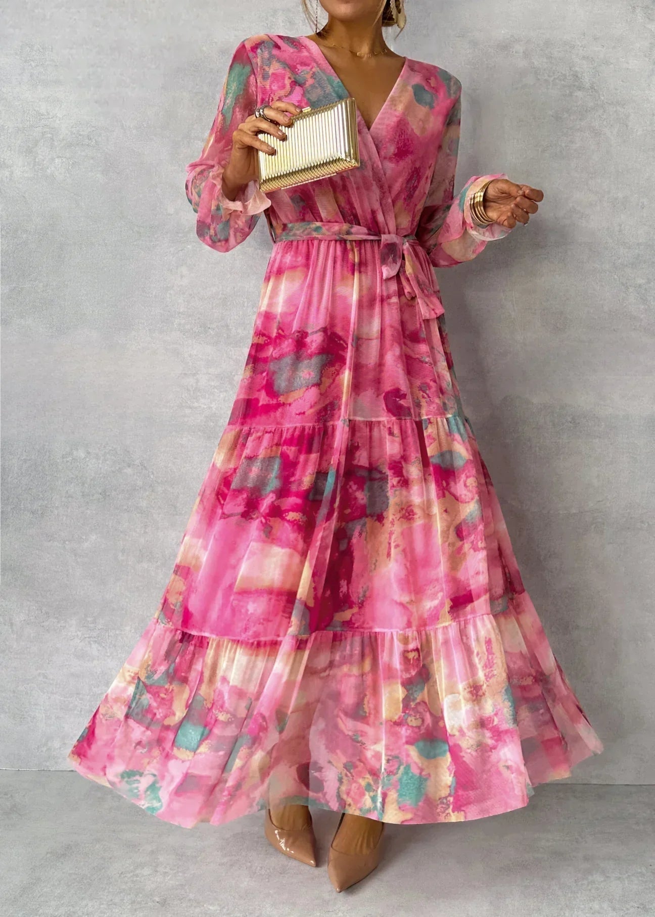 Marlowe & June™ | Wrap Dress with Floral Print