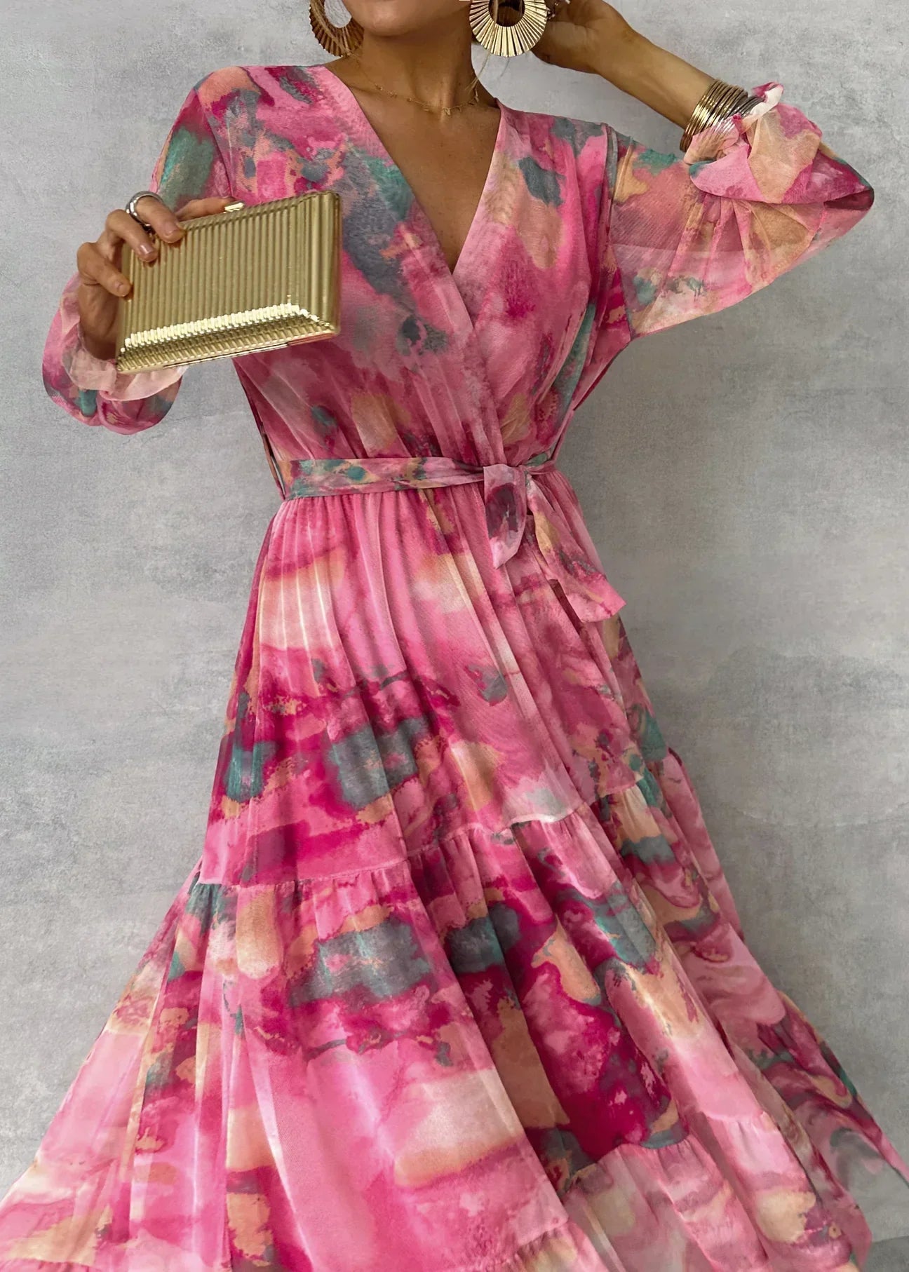 Marlowe & June™ | Wrap Dress with Floral Print