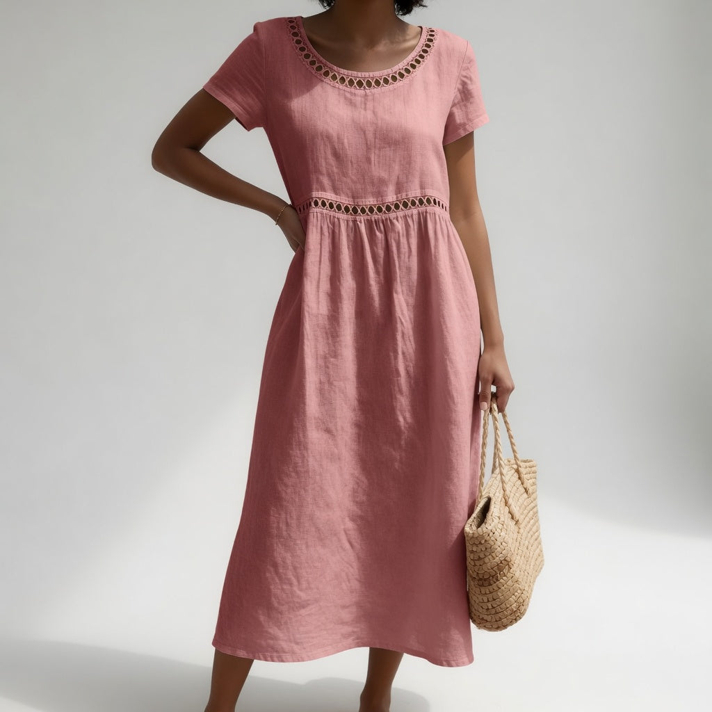 Pernelle™ | Embroidered Cotton Midi Dress