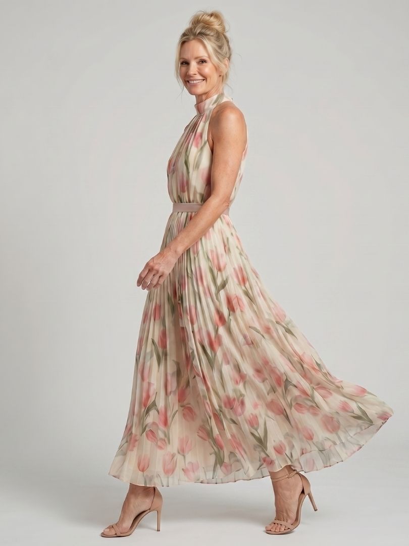 Marlowe & June™ | Halter Neck Floral Midi Dress