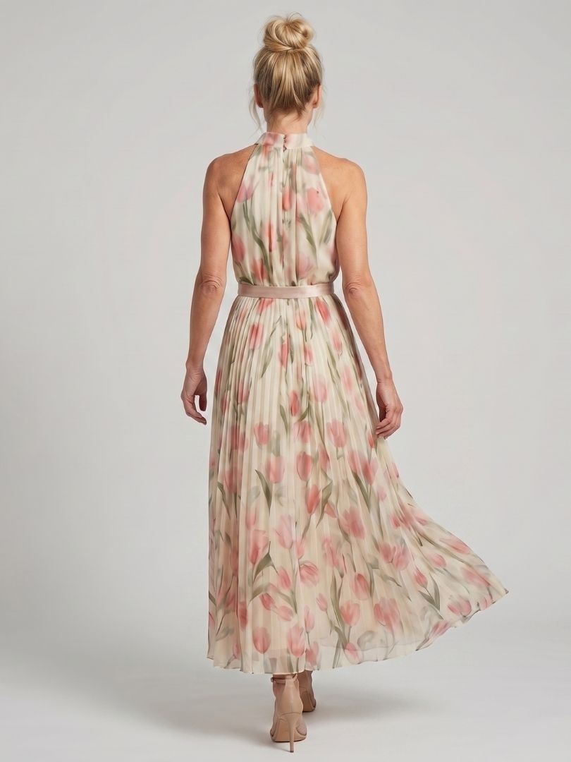 Marlowe & June™ | Halter Neck Floral Midi Dress