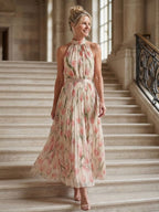 Marlowe & June™ | Halter Neck Floral Midi Dress