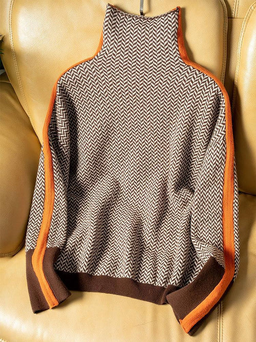 Clémence — Elegant Striped Turtleneck Sweater