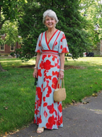 Marlowe & June™ | V Neck Short Sleeve Floral Maxi Dress