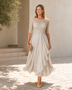 Rose | Flattering Lace Midi Dress
