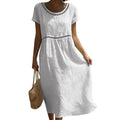 Tera | Elegant Linen Midi Dress